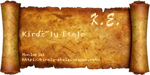 Király Etele névjegykártya