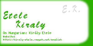 etele kiraly business card